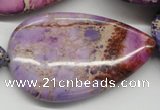 CDE463 15.5 inches 30*50mm flat teardrop dyed sea sediment jasper beads