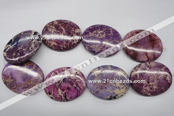 CDE470 15.5 inches 40*50mm oval dyed sea sediment jasper beads