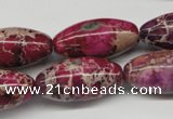 CDE484 15.5 inches 15*30mm rice dyed sea sediment jasper beads