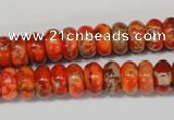 CDE501 15.5 inches 6*10mm rondelle dyed sea sediment jasper beads