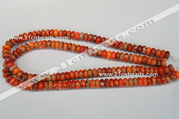 CDE501 15.5 inches 6*10mm rondelle dyed sea sediment jasper beads