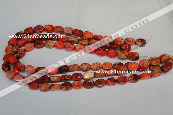 CDE528 15.5 inches 10*14mm oval dyed sea sediment jasper beads