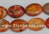 CDE532 15.5 inches 15*20mm oval dyed sea sediment jasper beads