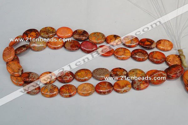 CDE532 15.5 inches 15*20mm oval dyed sea sediment jasper beads