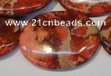 CDE536 15.5 inches 30*40mm oval dyed sea sediment jasper beads