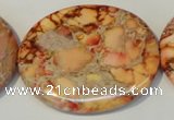 CDE537 15.5 inches 35*45mm oval dyed sea sediment jasper beads