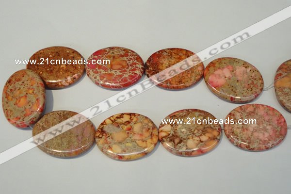 CDE537 15.5 inches 35*45mm oval dyed sea sediment jasper beads