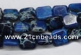 CDE54 15.5 inches 10*10mm square dyed sea sediment jasper beads