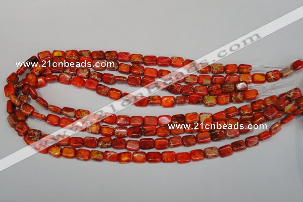 CDE551 15.5 inches 8*10mm rectangle dyed sea sediment jasper beads