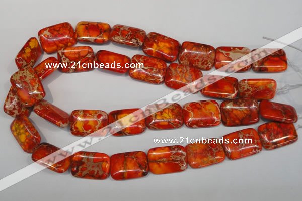 CDE556 15.5 inches 18*25mm rectangle dyed sea sediment jasper beads