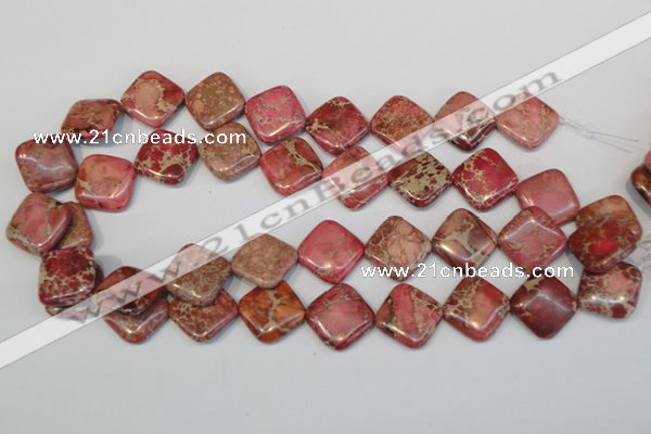 CDE570 15.5 inches 18*18mm diamond dyed sea sediment jasper beads