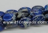 CDE58 15.5 inches 12*16mm oval dyed sea sediment jasper beads