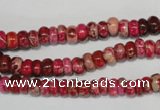 CDE584 15.5 inches 3*6mm rondelle dyed sea sediment jasper beads