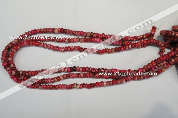 CDE584 15.5 inches 3*6mm rondelle dyed sea sediment jasper beads