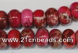 CDE588 15.5 inches 9*14mm rondelle dyed sea sediment jasper beads