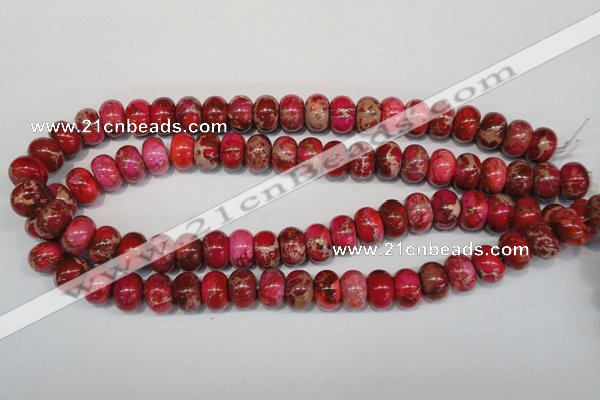 CDE588 15.5 inches 9*14mm rondelle dyed sea sediment jasper beads