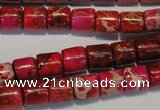 CDE595 15.5 inches 8*8mm tube dyed sea sediment jasper beads