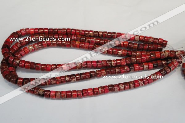 CDE596 15.5 inches 4*8mm tube dyed sea sediment jasper beads