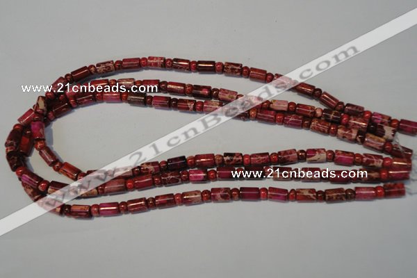 CDE597 15.5 inches 3*6mm rondelle 6*9mm tube dyed sea sediment jasper beads