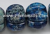 CDE60 15.5 inches 26*35mm pumpkin dyed sea sediment jasper beads