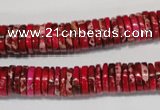 CDE602 15.5 inches 2*10mm heishi dyed sea sediment jasper beads