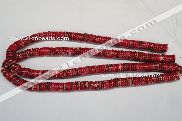 CDE602 15.5 inches 2*10mm heishi dyed sea sediment jasper beads