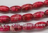 CDE605 15.5 inches 8*12mm rice dyed sea sediment jasper beads