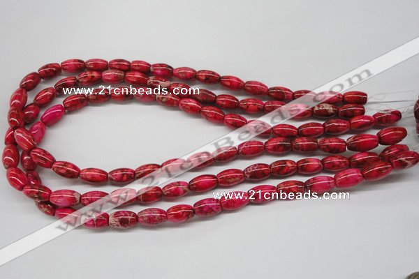 CDE605 15.5 inches 8*12mm rice dyed sea sediment jasper beads