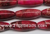 CDE607 15.5 inches 11*31mm rice dyed sea sediment jasper beads