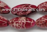 CDE609 15.5 inches 15*30mm rice dyed sea sediment jasper beads