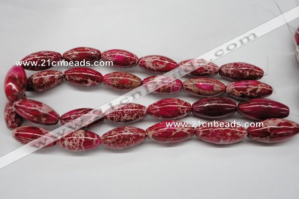 CDE609 15.5 inches 15*30mm rice dyed sea sediment jasper beads