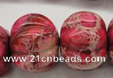 CDE610 15.5 inches 22*30mm pumpkin dyed sea sediment jasper beads