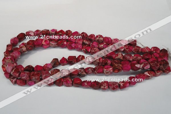 CDE612 15.5 inches 8*10mm faceted nugget dyed sea sediment jasper beads