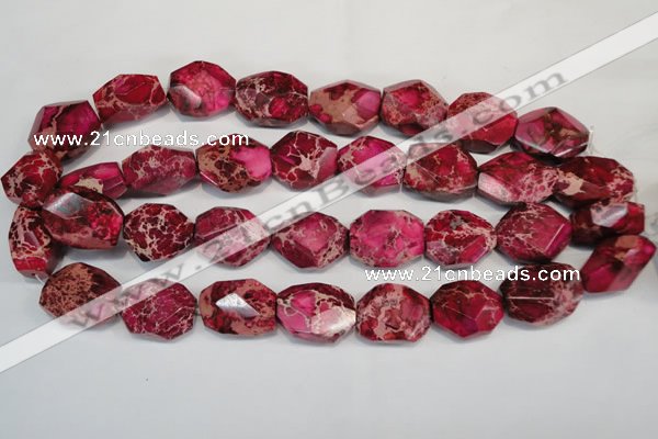 CDE615 15.5 inches 18*24mm faceted nugget dyed sea sediment jasper beads