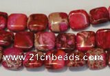 CDE621 15.5 inches 12*12mm square dyed sea sediment jasper beads