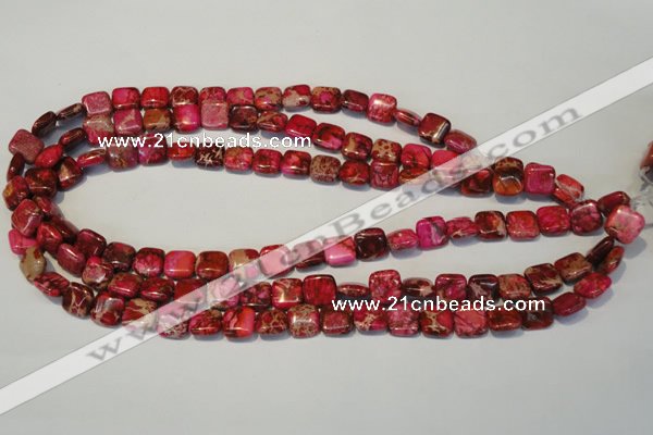 CDE621 15.5 inches 12*12mm square dyed sea sediment jasper beads