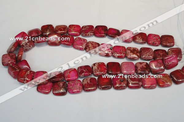 CDE623 15.5 inches 16*16mm square dyed sea sediment jasper beads