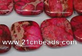 CDE625 15.5 inches 20*20mm square dyed sea sediment jasper beads