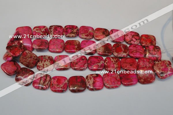 CDE625 15.5 inches 20*20mm square dyed sea sediment jasper beads