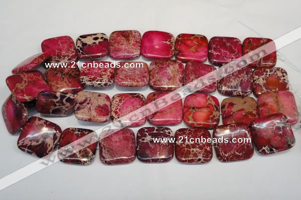 CDE626 15.5 inches 25*25mm square dyed sea sediment jasper beads