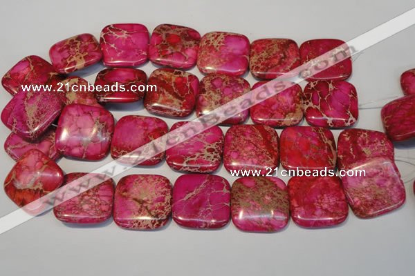 CDE627 15.5 inches 30*30mm square dyed sea sediment jasper beads