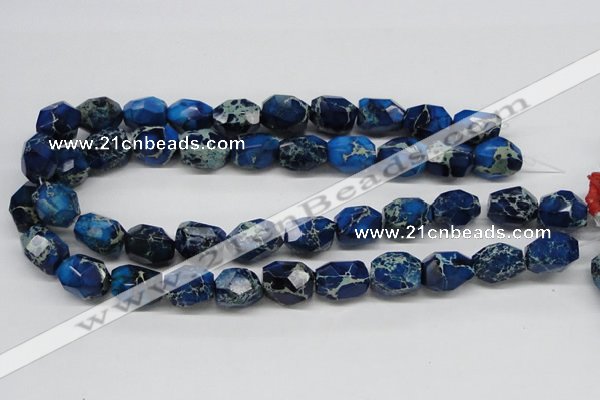 CDE64 15.5 inches 15*20mm faceted nuggets dyed sea sediment jasper beads