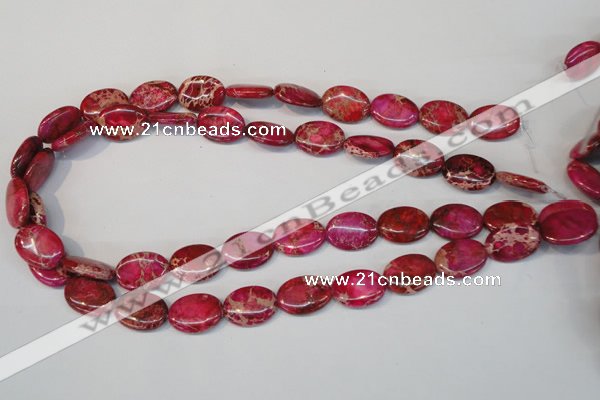 CDE645 15.5 inches 13*18mm oval dyed sea sediment jasper beads