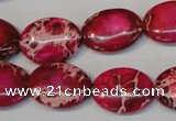 CDE646 15.5 inches 15*20mm oval dyed sea sediment jasper beads