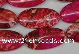 CDE647 15.5 inches 15*30mm oval dyed sea sediment jasper beads