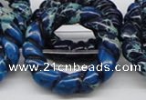 CDE67 15.5 inches 40mm donut shaped dyed sea sediment jasper beads