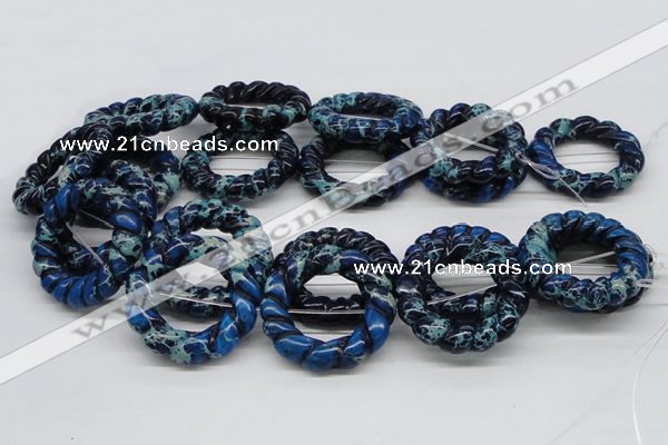 CDE67 15.5 inches 40mm donut shaped dyed sea sediment jasper beads