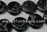 CDE689 15.5 inches 18mm flat round dyed sea sediment jasper beads