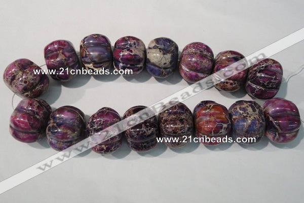 CDE702 15.5 inches 26*32mm pumpkin dyed sea sediment jasper beads