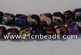 CDE705 15.5 inches 6*8mm nuggets dyed sea sediment jasper beads